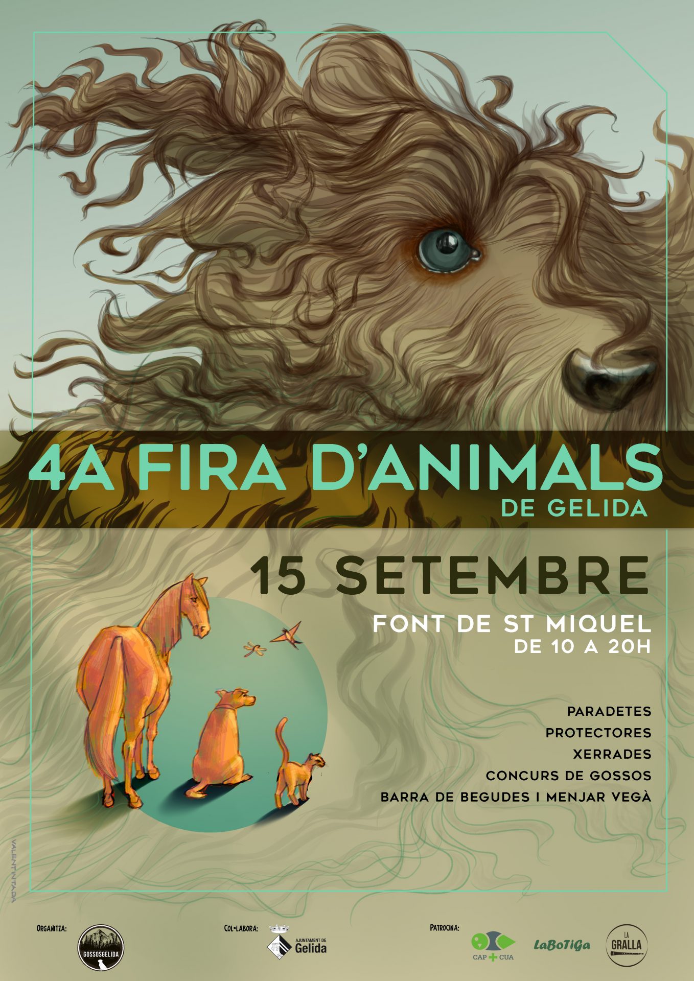 Cartell per a la quarta edició de la Fira d'animals de Gelida
